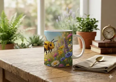 Poster Art Print Flying Honey Bee Nursery Decor Wall Art