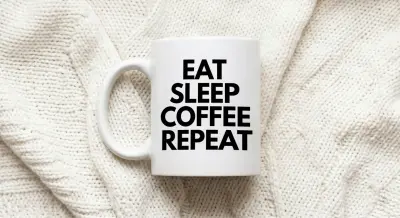 Mug Eat Sleep Coffee Repeat white black