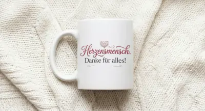 Mug Herzensmensch Danke für alles White Cup