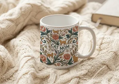 Mug Cat Mom Aesthetic Design