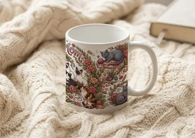 Mug Cat Mom Aesthetic Cat Lover Design