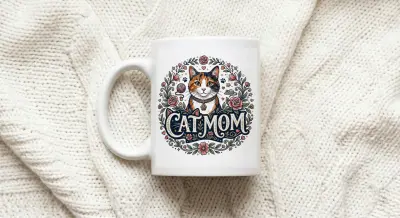 Mug Cat Mom Aesthetic Design Motif for Cat Lovers