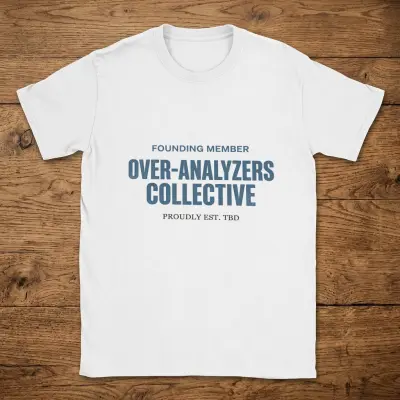 T-Shirt Founding Member Over-Analyzers Collective Retro Varsity Badge Design