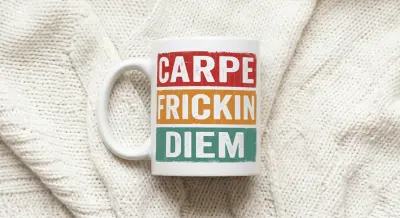 Mug Carpe Frickin Diem Retro Colored Design